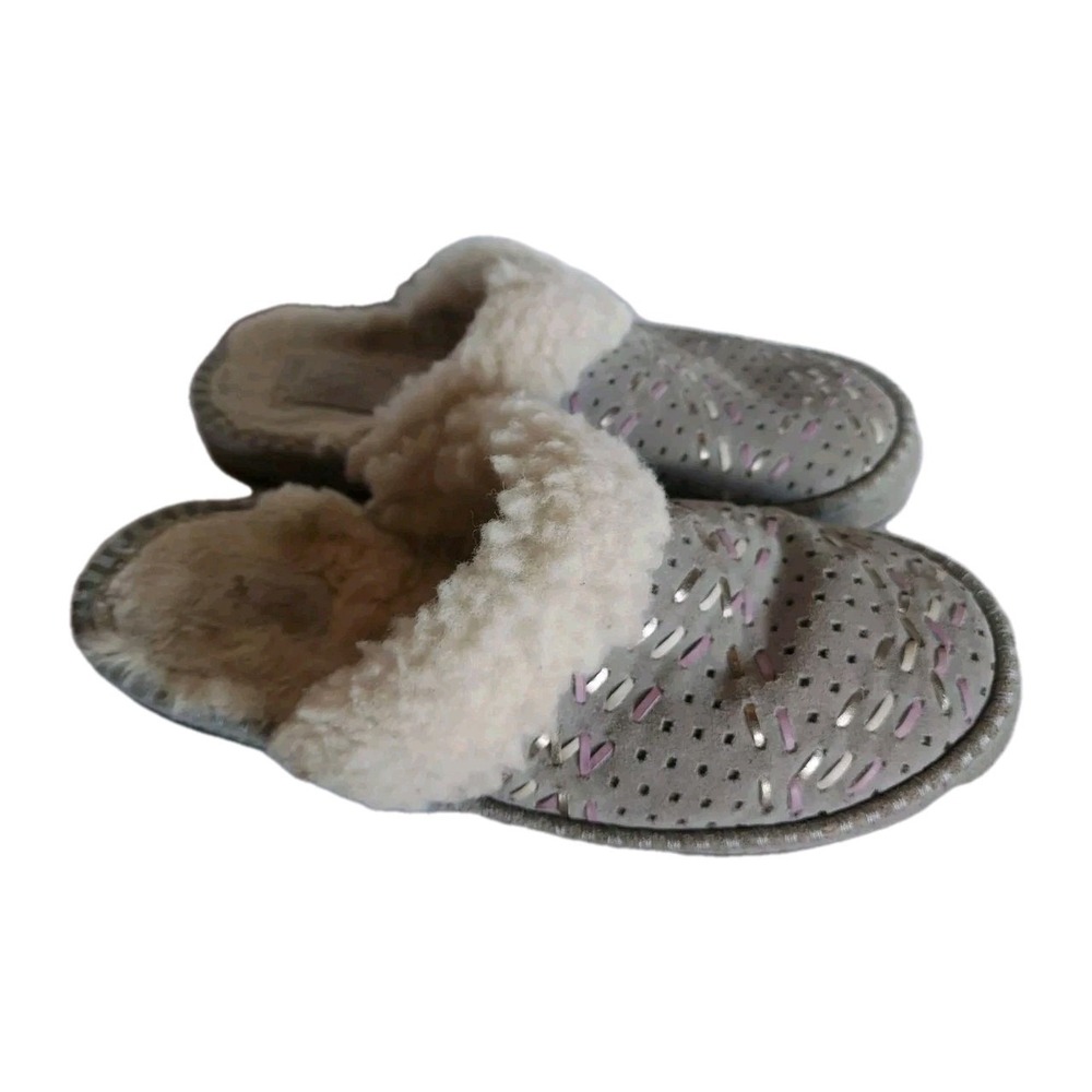 UGG Women's Aira Tehuano Gray Passion Slippers Scuffs Shoes Sz 9 (40) 1016710